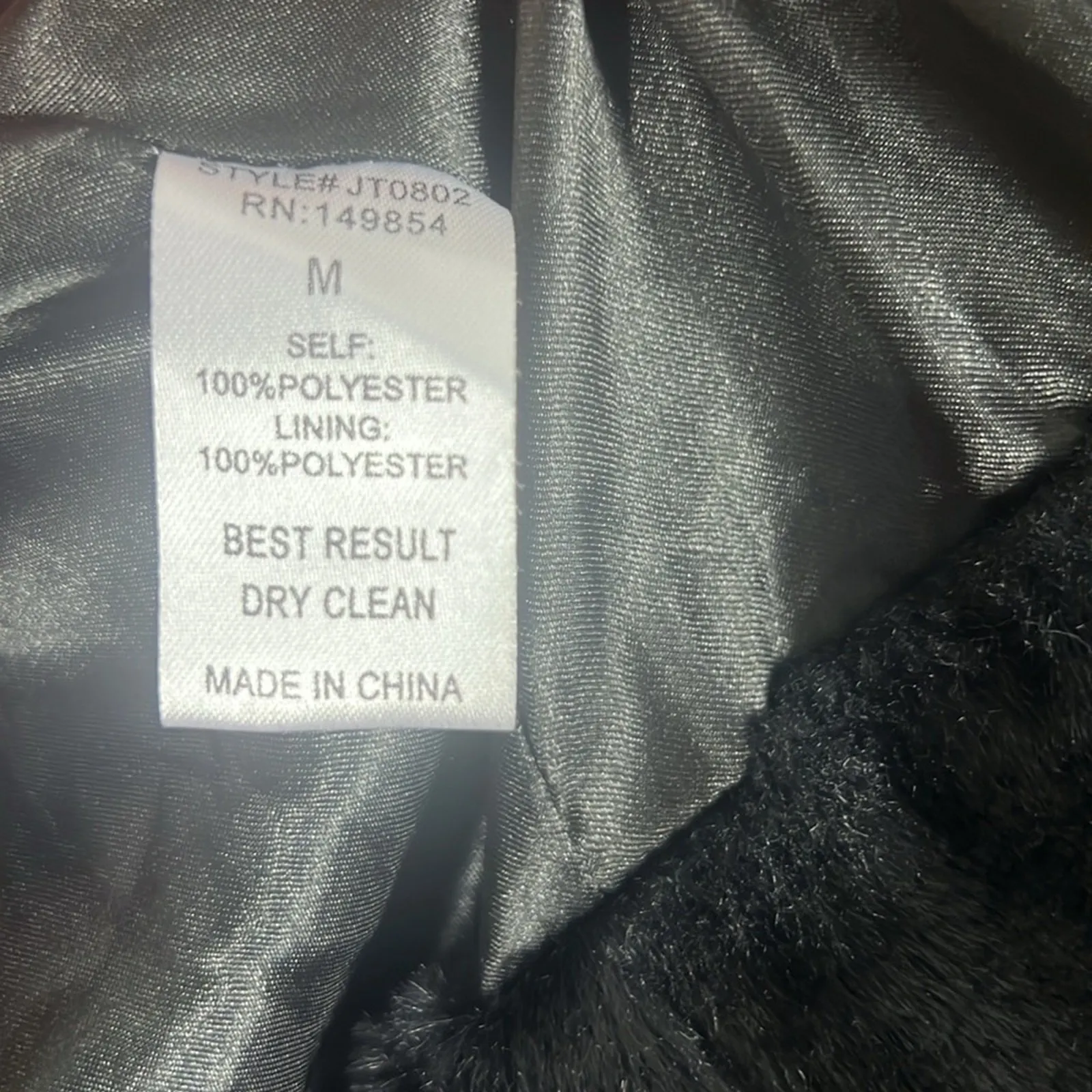 Sage the Label Faur Fur Coat Black Open Front Mob Wife Luxury Minimalist Size M - Image 6