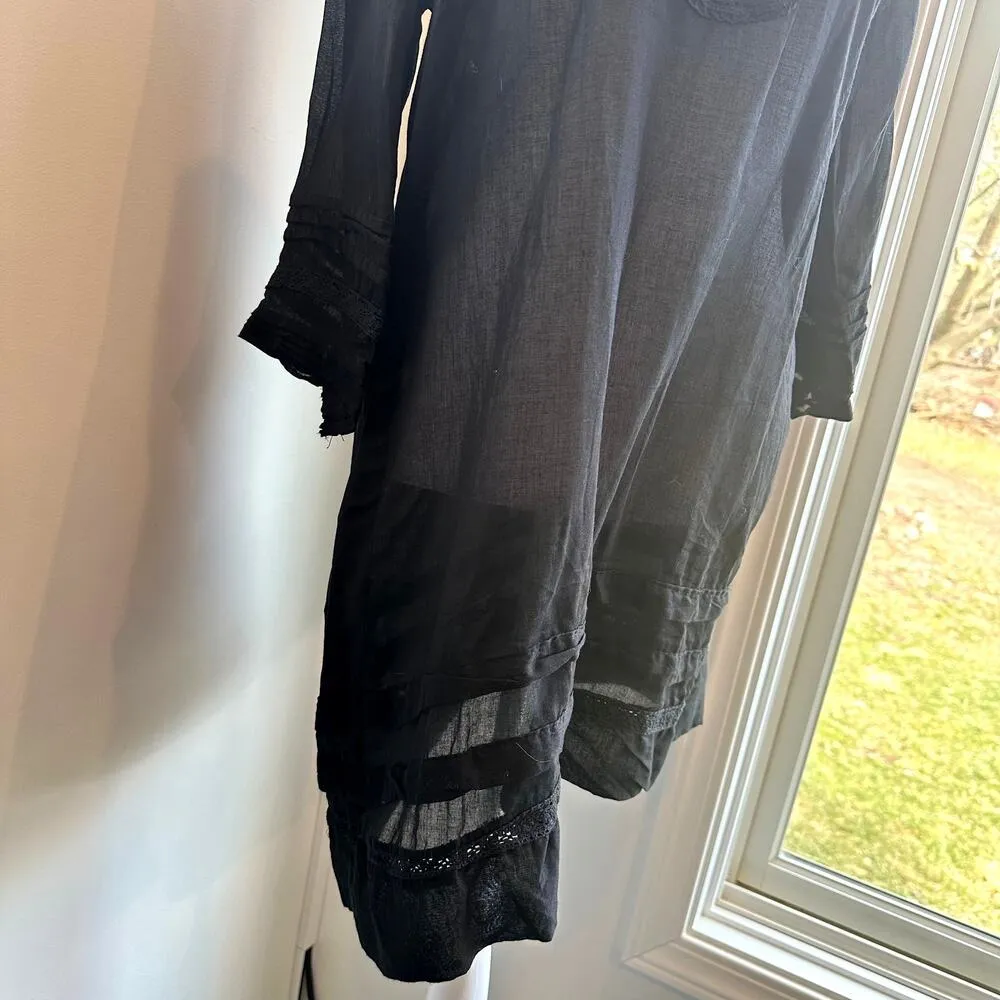 Pia Rossini NWT St Lucia Kaftan Large Black Lace Swim Beach Cover Up Dress - Image 3