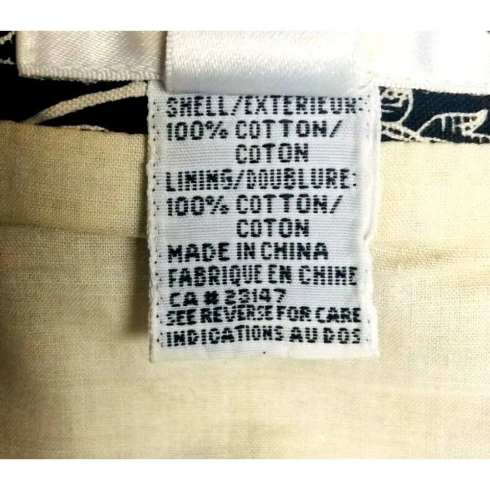 Talbots A-Line Skirt Multicolor Black Floral Back Slit 100% Cotton 16 Lined - Image 7