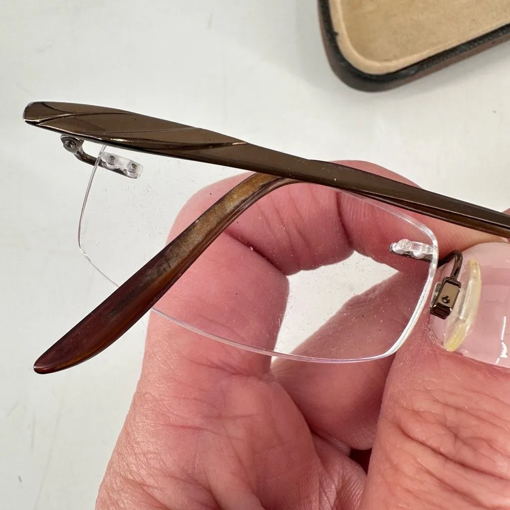 Vintage Charmant Titanium Tortoise Eyeglasses Frame Only Dainty Tortoise 135MM Tan - Image 7