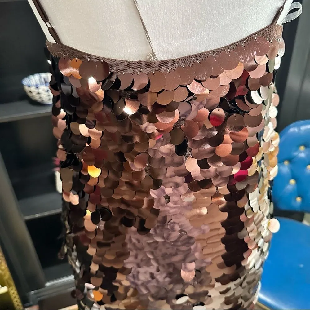 Brown Sleeveless Paillette Mini Party Shift Dress from A New Day Size Small NWT - Image 7