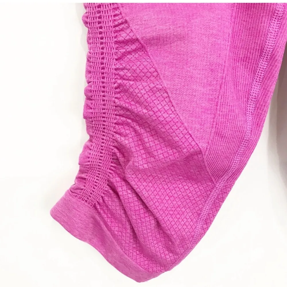 LULULEMON In the Flow Crop Capris Hot Pink SZ 6 - Image 5