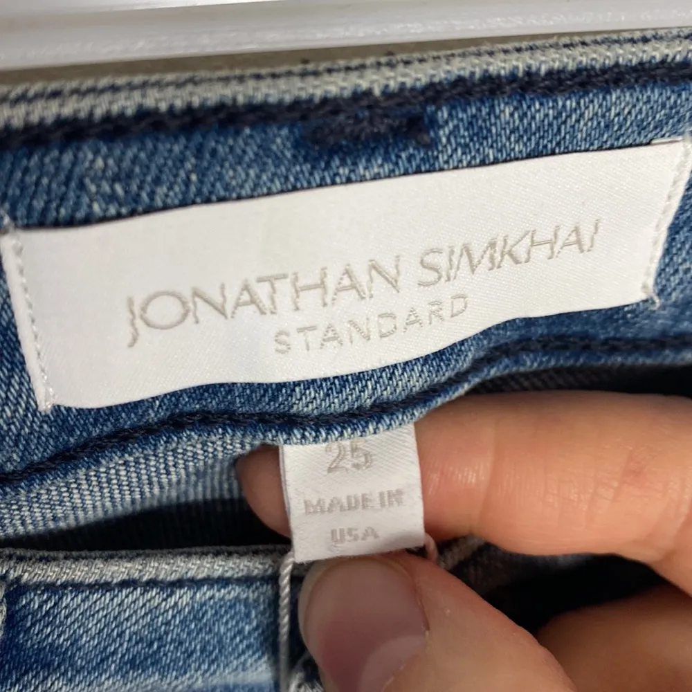 Jonathan Simkhai Standard high waisted skinny jeans with front seam sz 25 - Image 10