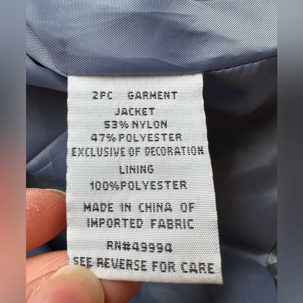 David’s Bridal Sheer Metallic Blue And Pink Sequence Dress/Jacket Set SZ 20WP - Image 15