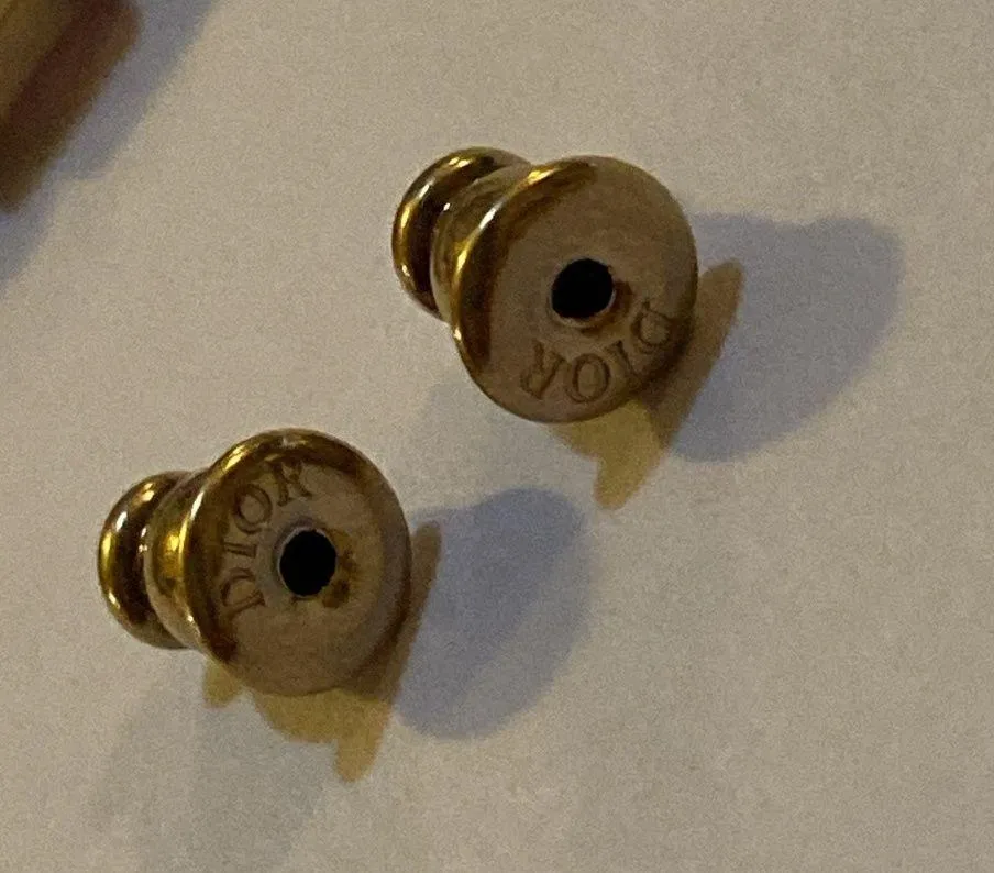 Christian Dior Petit CD EARRINGS Bronze-Finish Metal with White Resin Pearls - Image 9