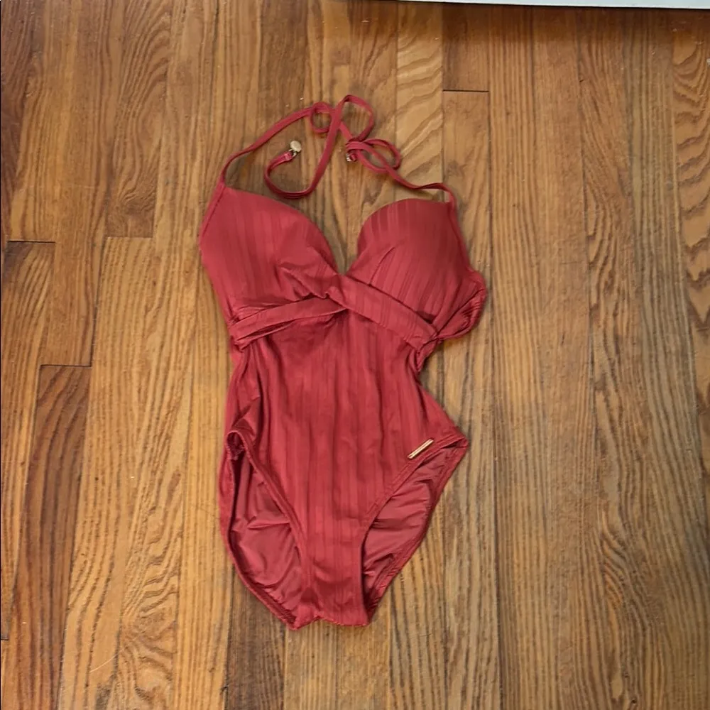 Vince Camuto Cruise One Piece Swimsuit Orange‎ size 8 NWOT - Image 3