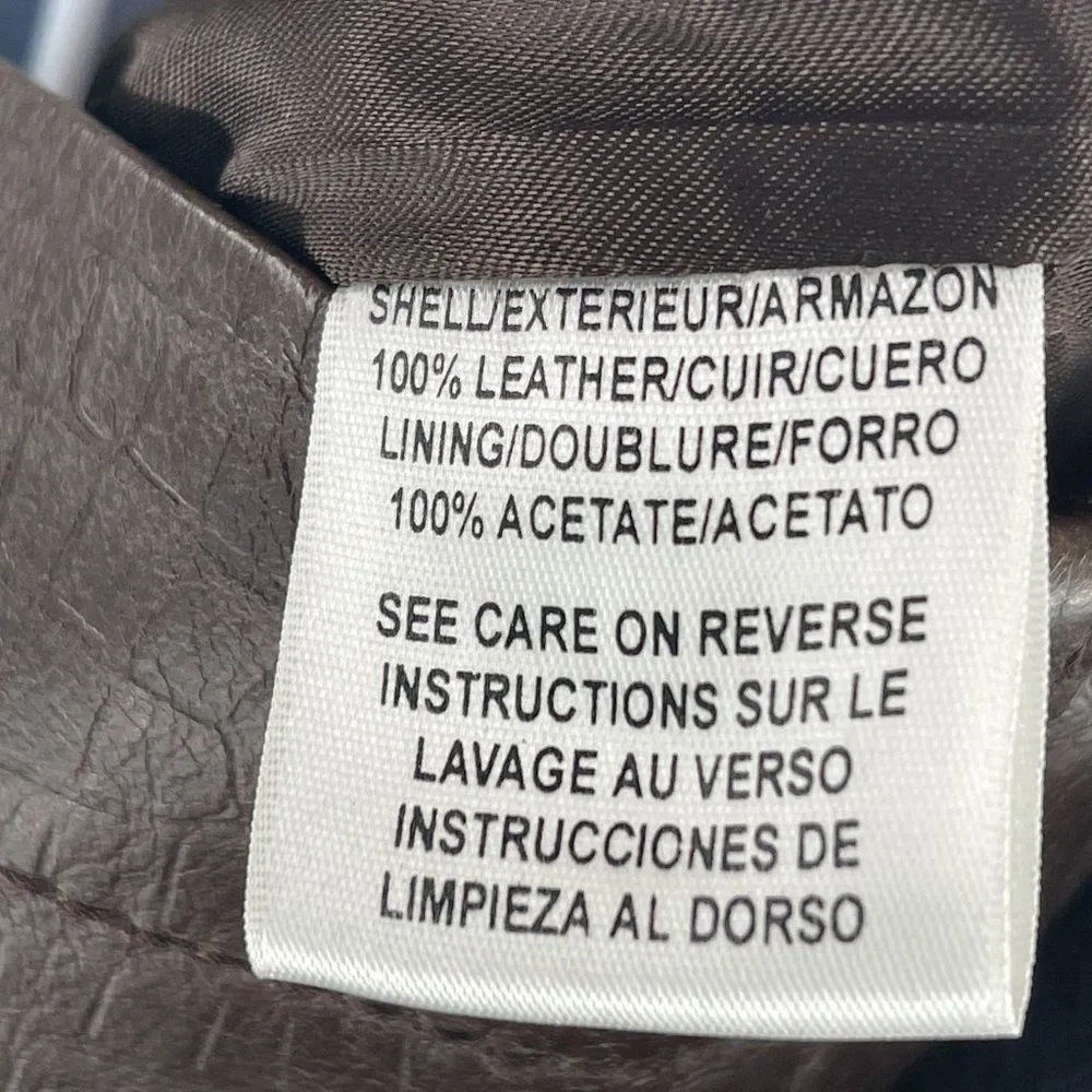 Vintage Michael Kors 100% Leather Crocodile Embossed Double Breasted Coat Jacket - Image 7