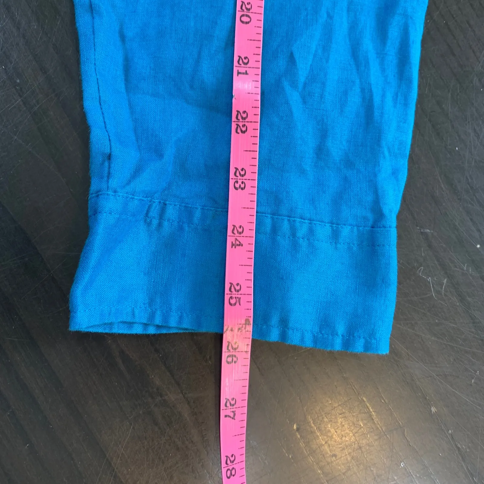 J.Jill Love Linen Top Teal Blue Collared Button Down 3/4 Sleeve Womens L Coastal - Image 11