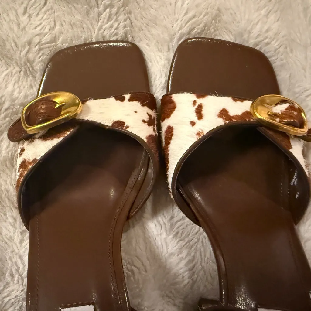 Steve Madden Brown and Cream Heeled Sandals - Image 2