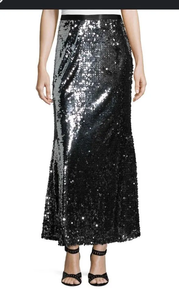 Carmen by Carmen Marc Valvo holiday Sequined Fishtail Ball Skirt 8 party evening - Image 3