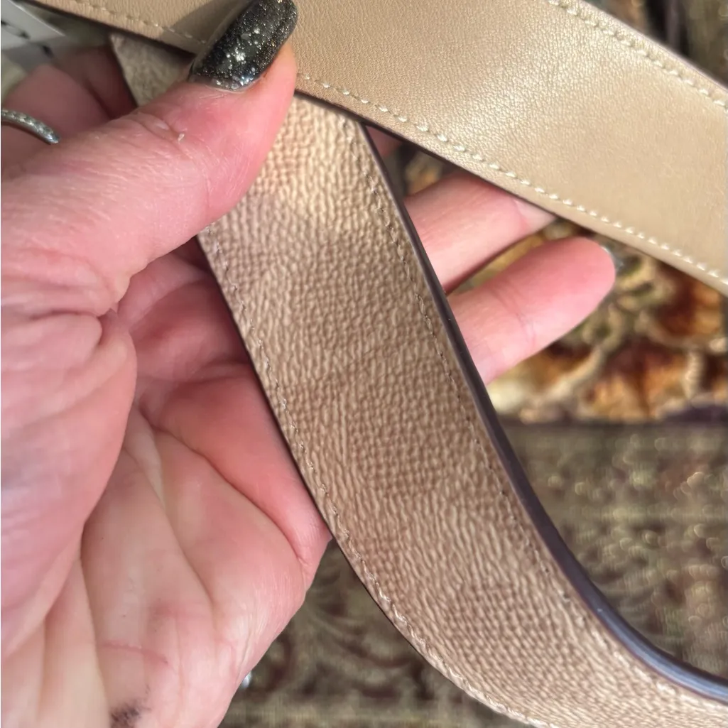 Authentic COACH REVERSIBLE Signature coated /smooth leather belt for any bag - Image 4