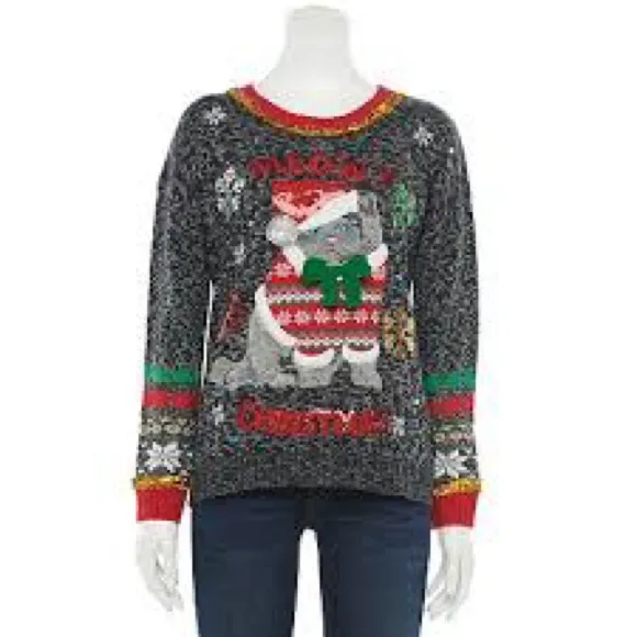 United States Sweaters NWT Cat Meowy Christmas Holiday Ugly Christmas Sweater - Image 10