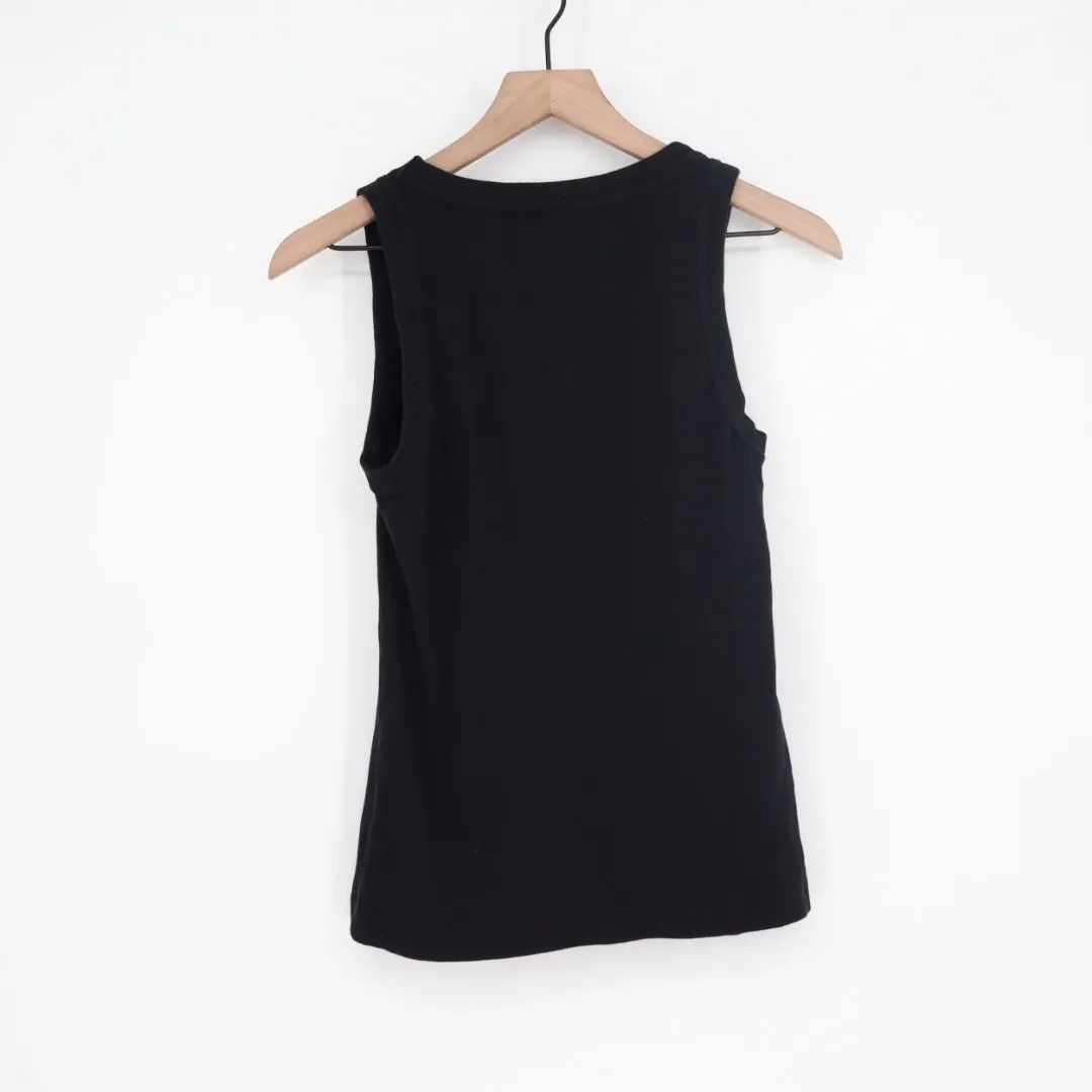 American Giant Ribbed Tank Top Black Cotton Spandex Made USA Size L Size L - Image 5