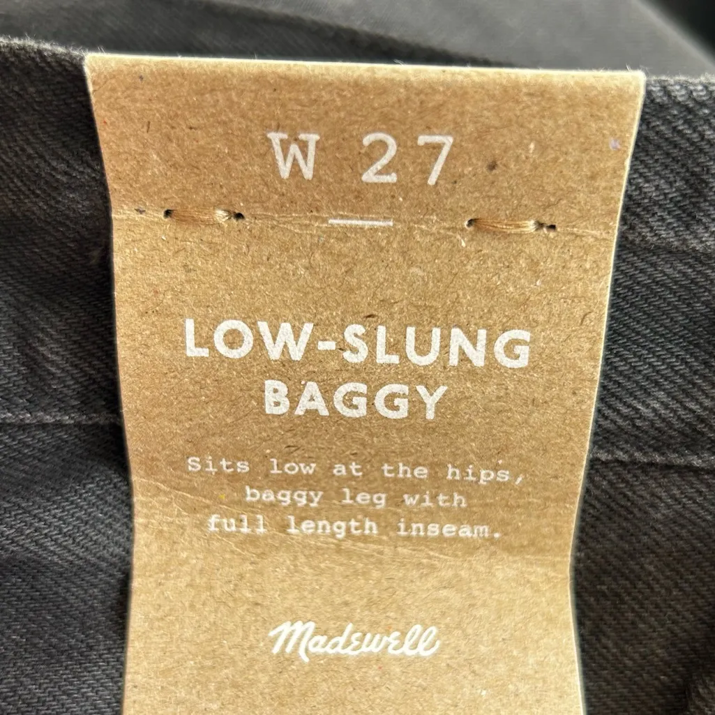 NEW Madewell Black Low-Slung Baggy Jeans Size 27 - Image 11
