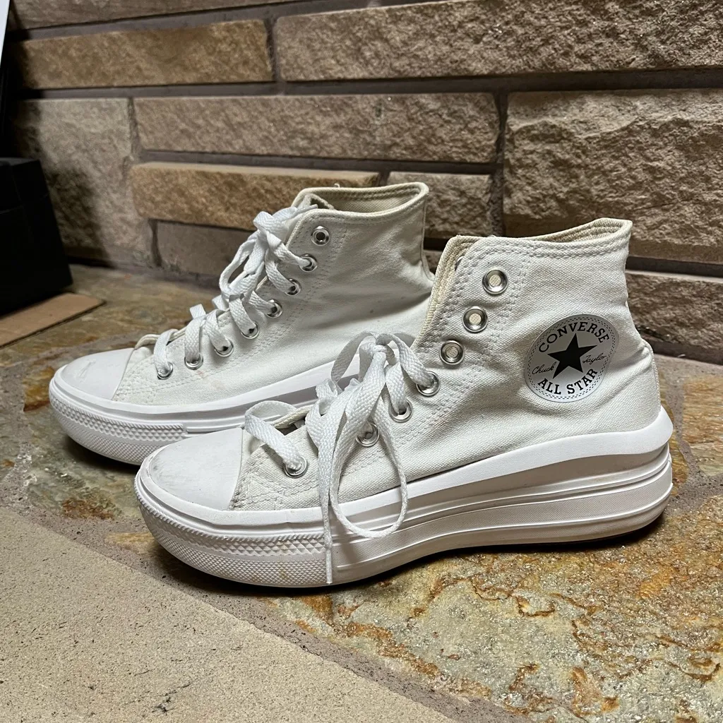 Converse Chuck Taylor All Star Move High-Top Sneaker White 7.5 - Image 13