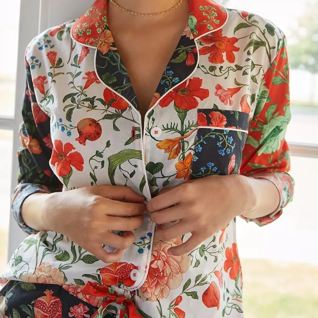 Desmond & Dempsey Persephone Print organic cotton PJ Top Size Small - Image 3