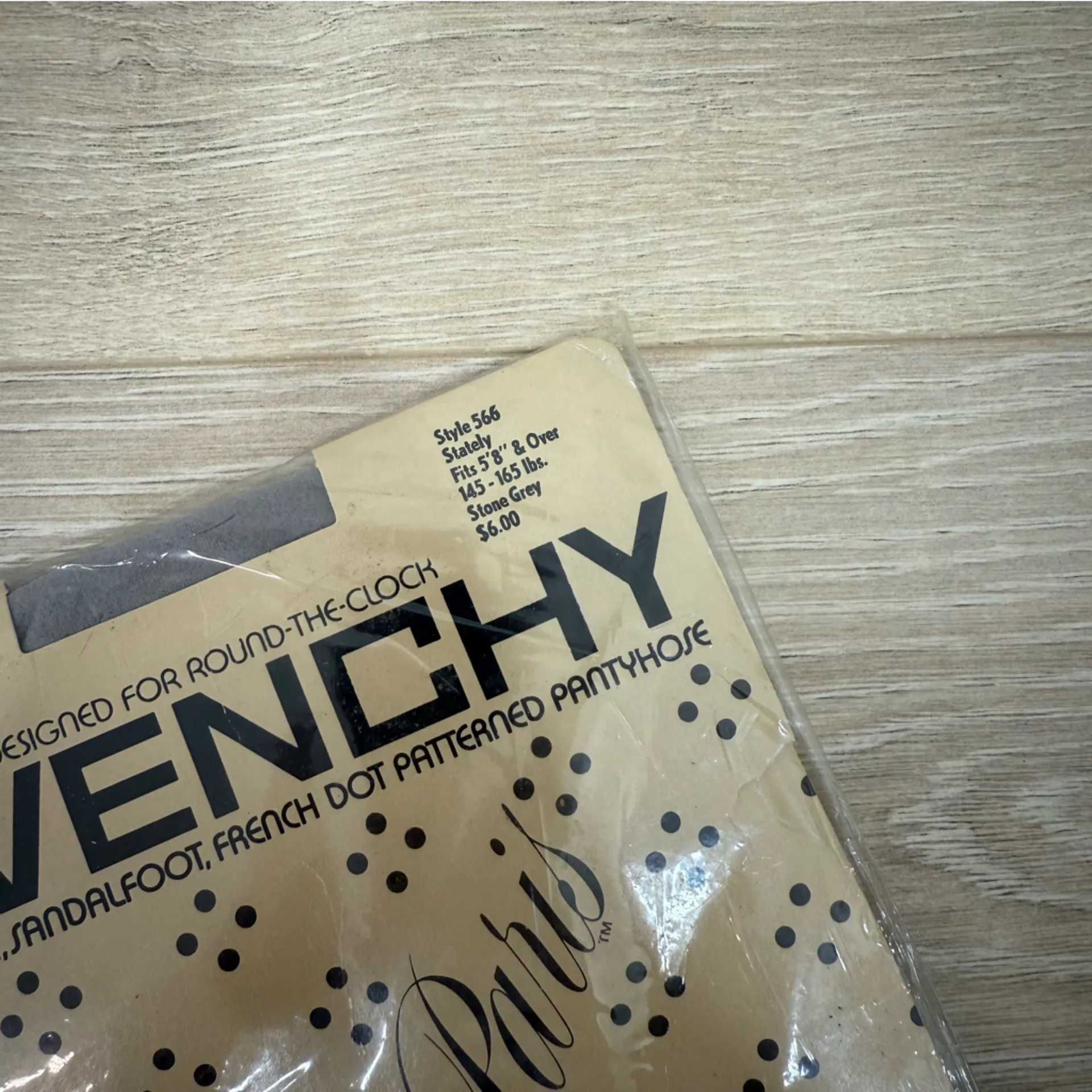 NEW Givenchy Vintage Deadstock French Dot Stone Grey Pantyhose - Image 3
