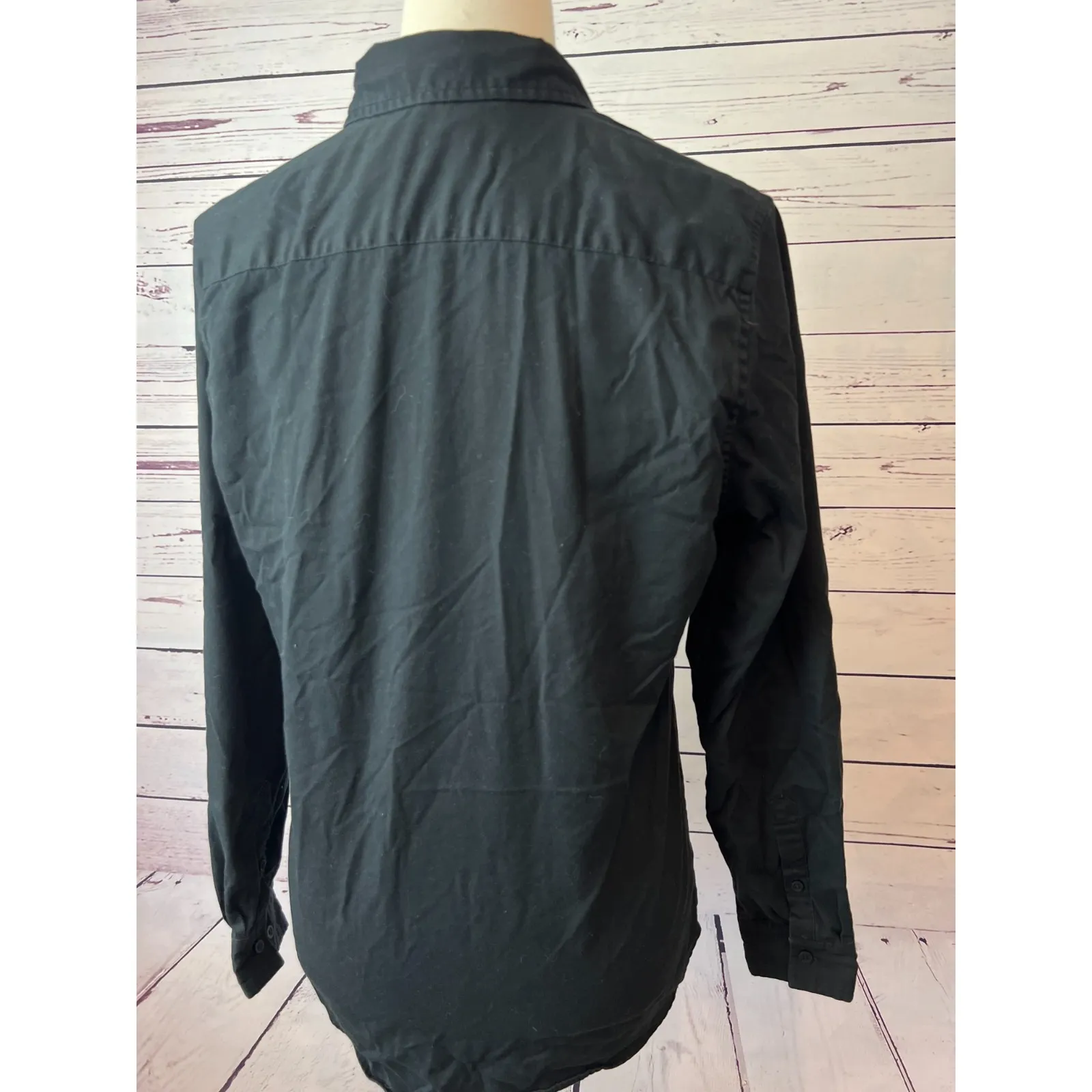 Kum & Go Shirt Long Sleeve size Medium Button Front Womens Black Uniform Blouse - Image 4