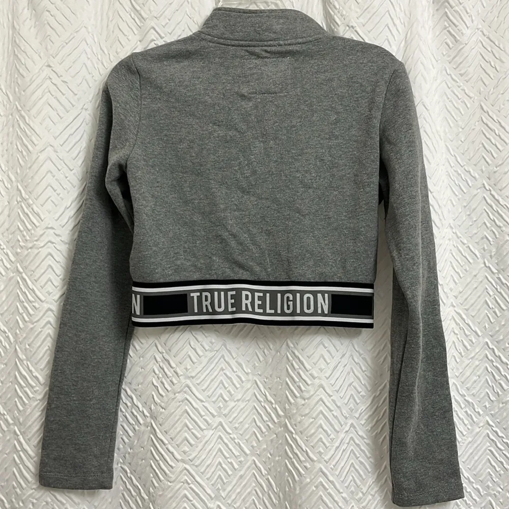 True Religion Cropped Full Zip Sweatshirt Size Small - Image 2