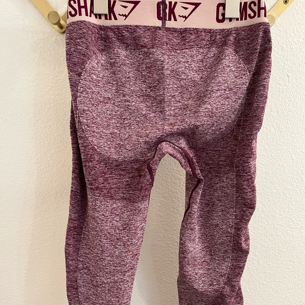 Gymshark Flex Leggings Dark Ruby Marl/Blush Nude Small - Image 10