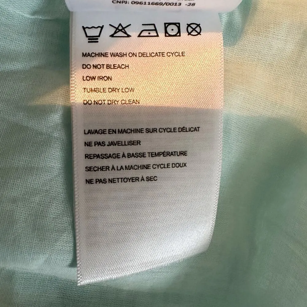 Farm Rio Blue Spring Bananas Midi Dress Size Large Tropical Vacation Casual - Image 8