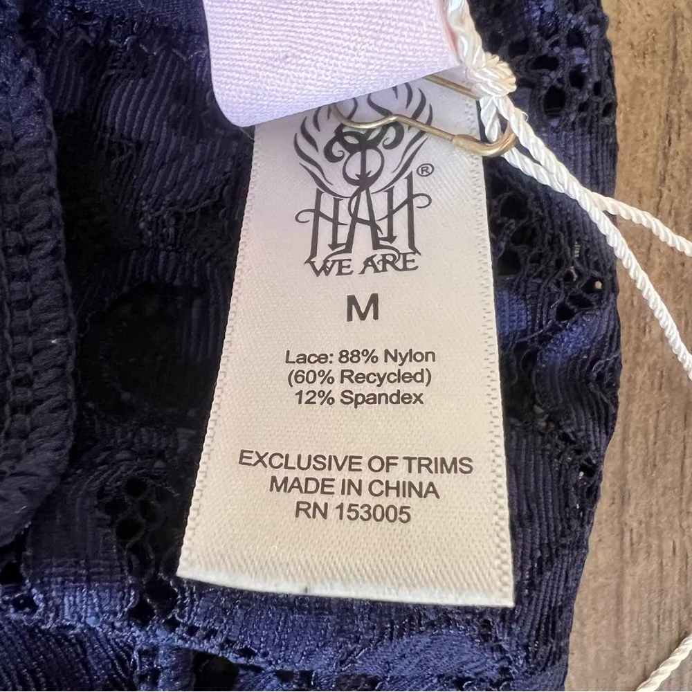 HAH Chi Navy Bralette Size Medium SKU#S2480 Blue - Image 7