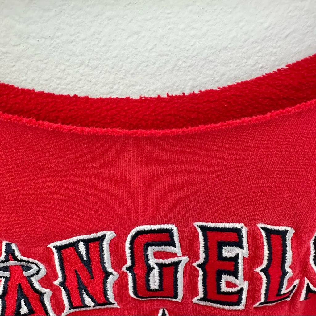 Angels MLB cropped off the shoulder sweatshirt Red Size M - Image 3
