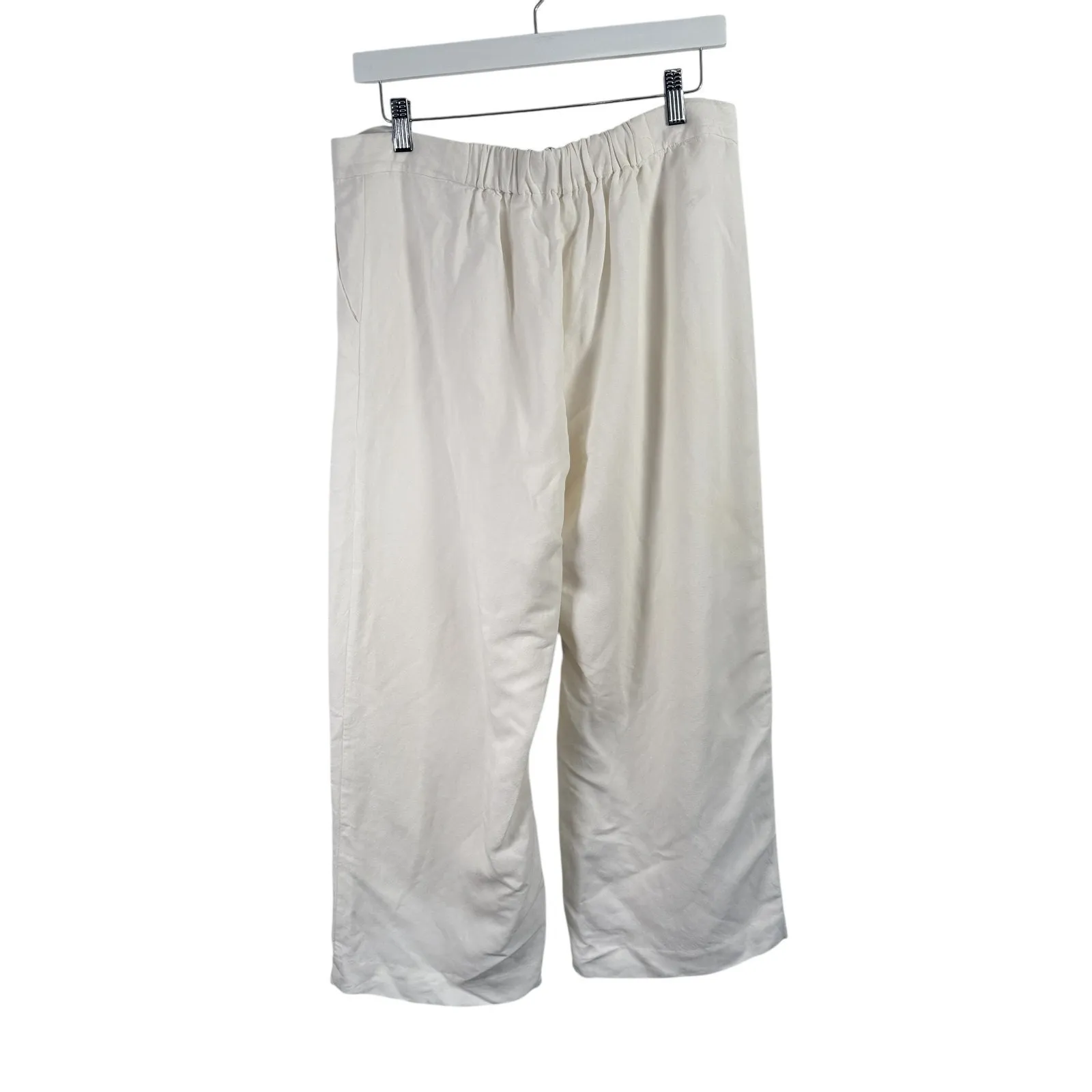 Jenni Kayne White Linen Wide Leg Pants Coastal Beach Lagenlook Womens Large? - Image 4