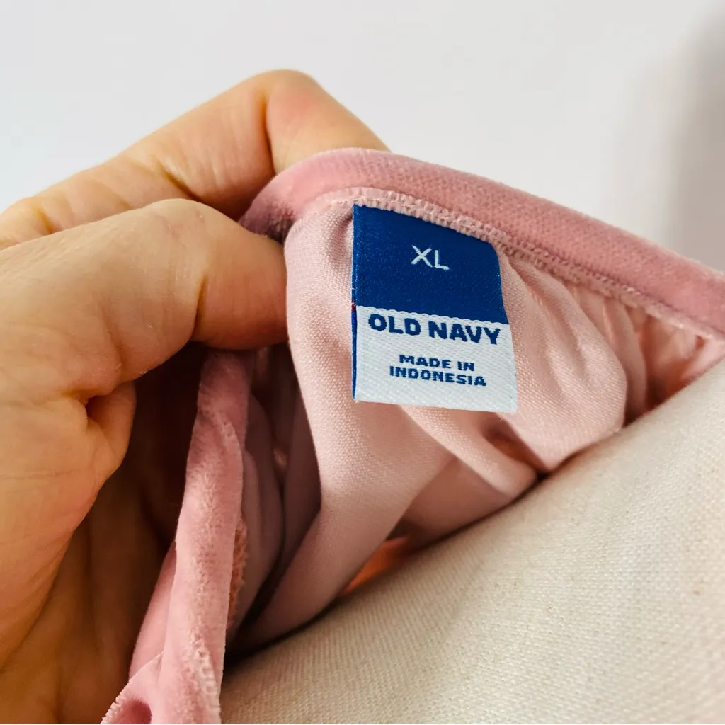 OLD NAVY Pink Velvet Split Neck Top - Image 6