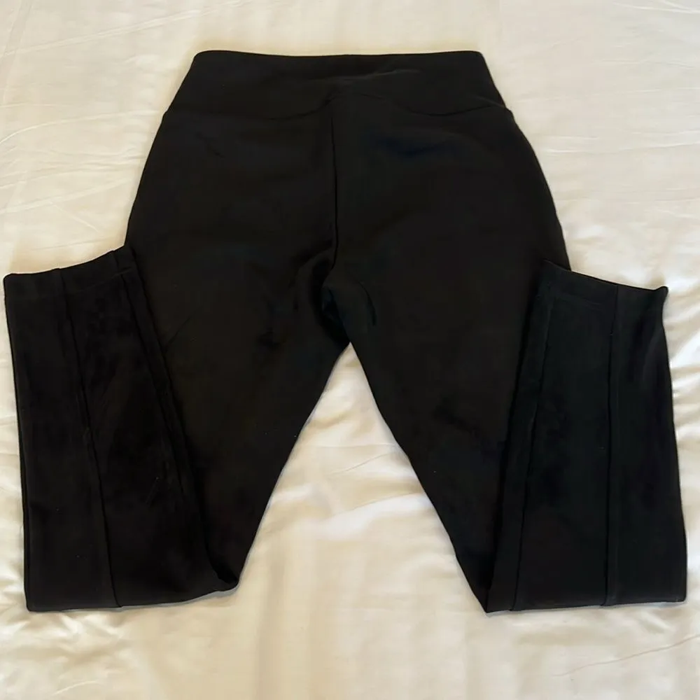 NWOT Andrew Marc size small black faux suede straight leg stretchy pull on pants - Image 5