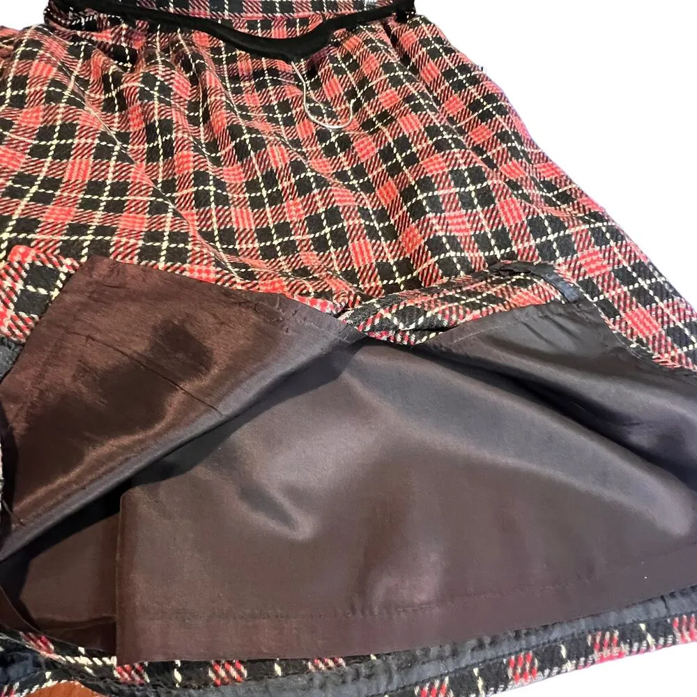 VTG Haberdashery Plaid Womens Suit Red 12P Wool Blend Academia Tartan Plaid - Image 11