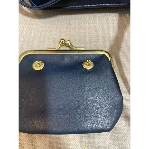Buxton Crossbody Purse Convertible to‎ Belt Wallet Clutch Navy change purse, Key - Image 4