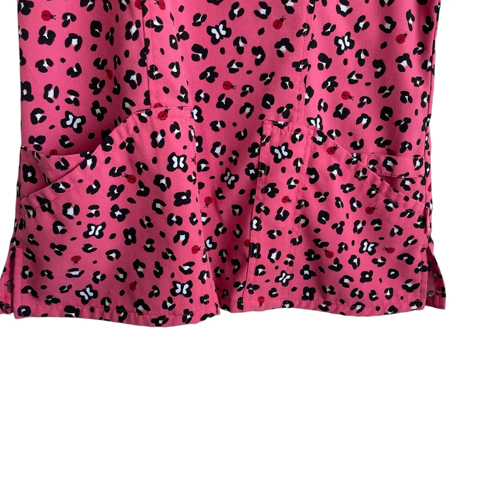 Code Happy Scrubs‎ Women Top S Pink Cheetah Medical Uniform Nurse Workwear - Image 6