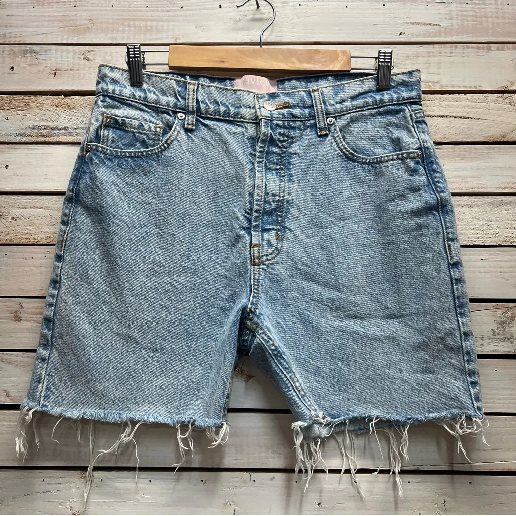 Vintage Revice Denim Cutoff Jean Shorts 100% Cotton High Rise Raw Hem Sz 30 Y2K - Image 3