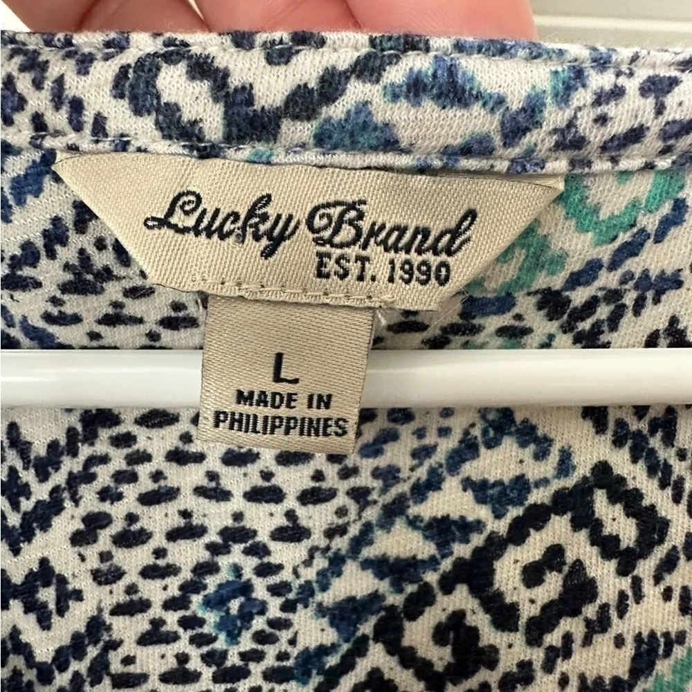Lucky Brand Aztec Long Sleeve Top Size L - Image 5