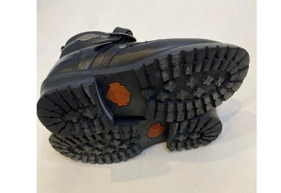 Harley-Davidson Faded Glory Black Lace Up Moto Leather Ankle Boots Sz 7.5 Women - Image 8