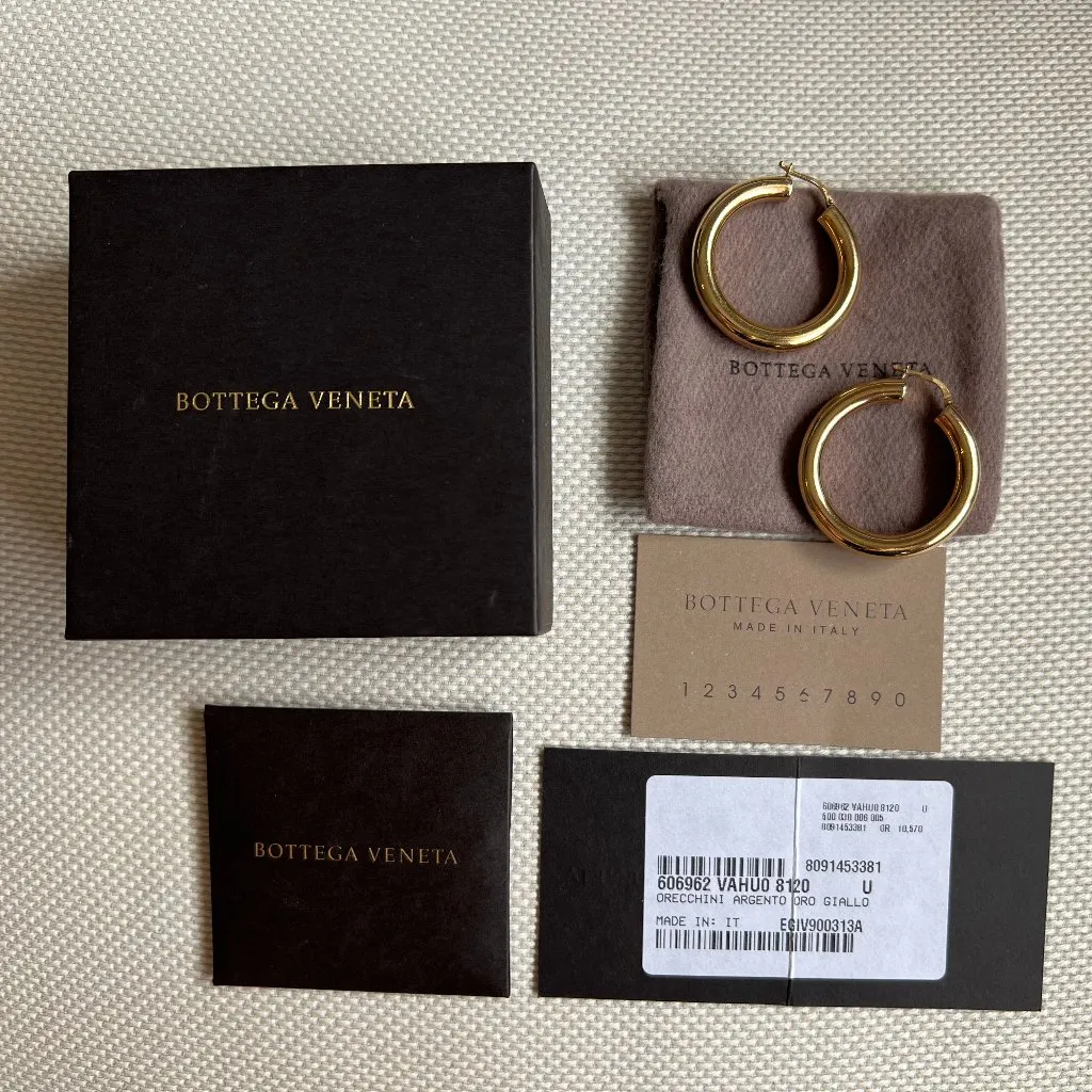 Bottega Veneta Hoop earrings in 18k gold-finished sterling silver - Image 4