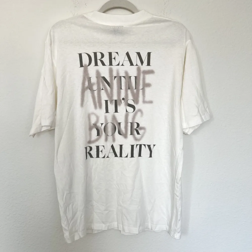 Anine Bing Cason Dream Until It’s Your Reality Tee T-Shirt in White, NWT - Image 5