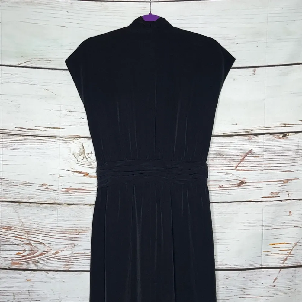 Bob Mackie Size 8 Elegant Classic Black - Rhinestone True Wrap Gown Dress - Image 4