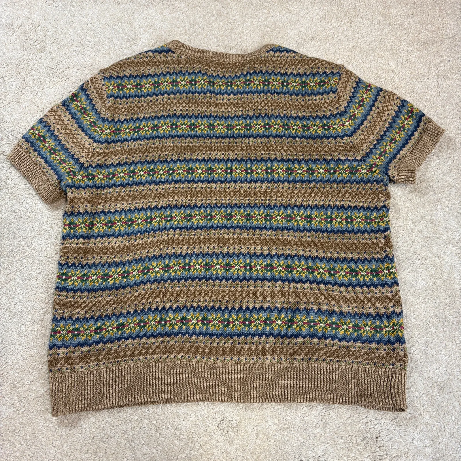 NWT Lauren Ralph Lauren Women's Fair Isle Short-Sleeve Sweater Size L - Image 3