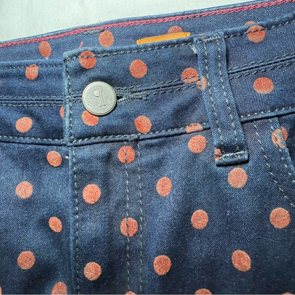 PILCRO & the Letterpress 28 Blue Denim Polka Dots Pencil Skirt Anthropologie - Image 2