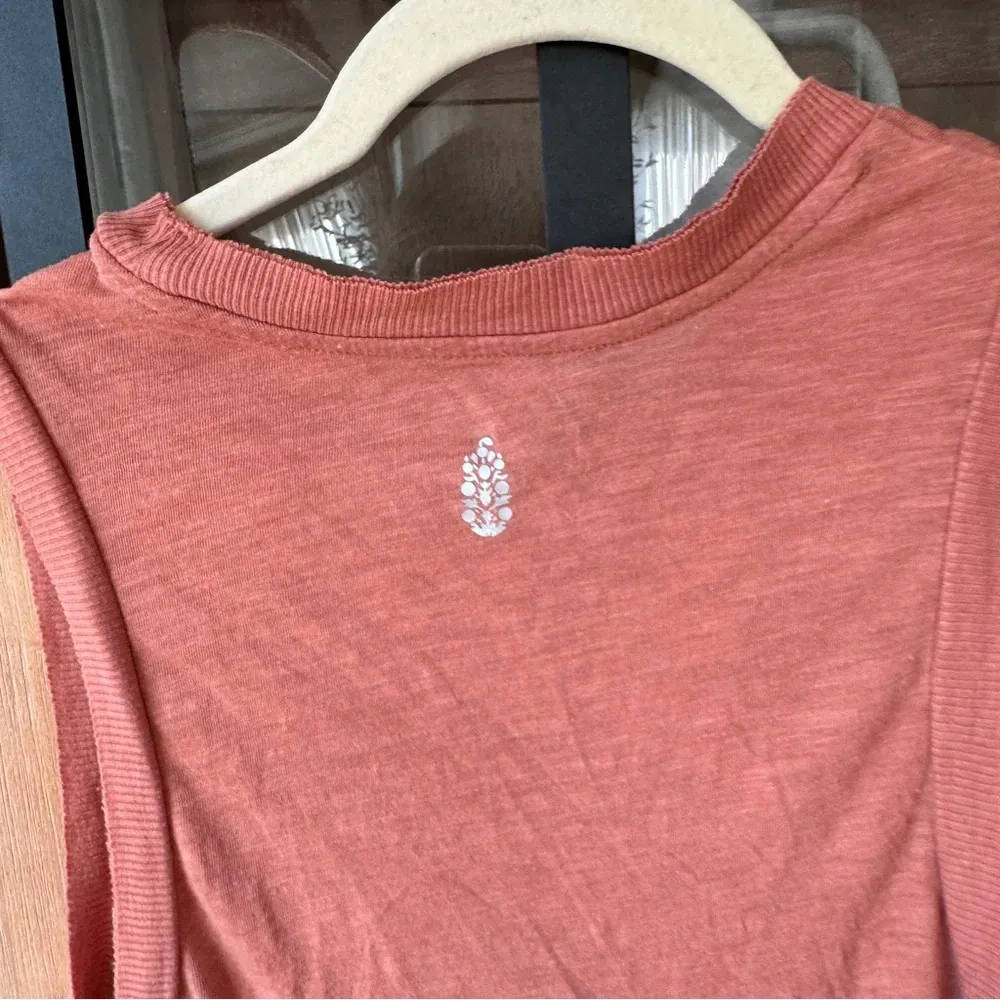 FP Movement tank top muscle tee cropped burnt orange workout loose brick - Image 4