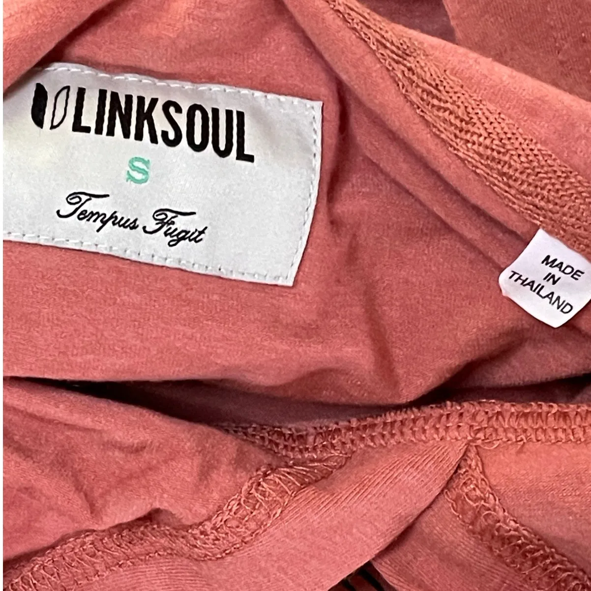 Linksoul Sustainable Lightweight Graphic Hoodie Small NEW Orange - Image 5