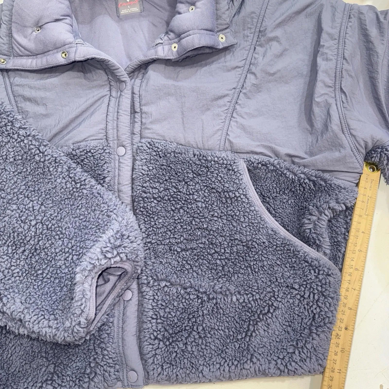 Free People Movement Purple Sherpa Hooded Adventure Awaits Fleece Jacket Large - Image 14