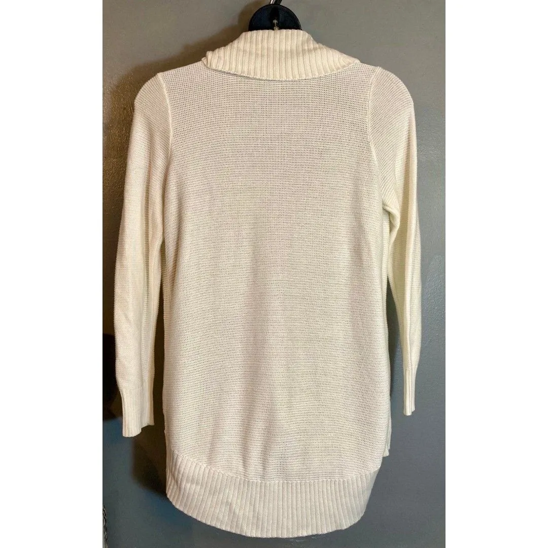 eddie bauer white knit open front cardigan - Image 6