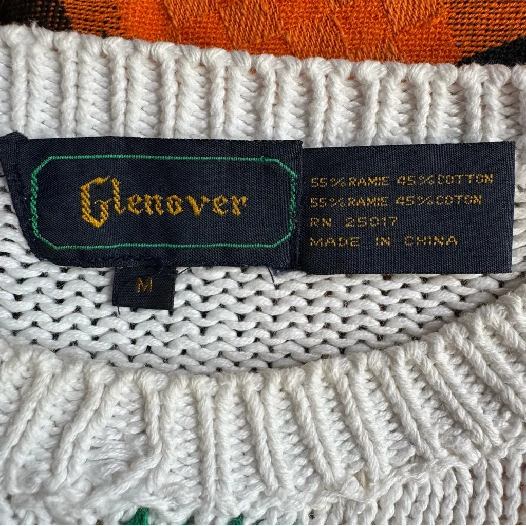 Vintage 90’s Glenover Women’s Golf 3/4 Sleeve Knit Sweater Top White Size M - Image 7
