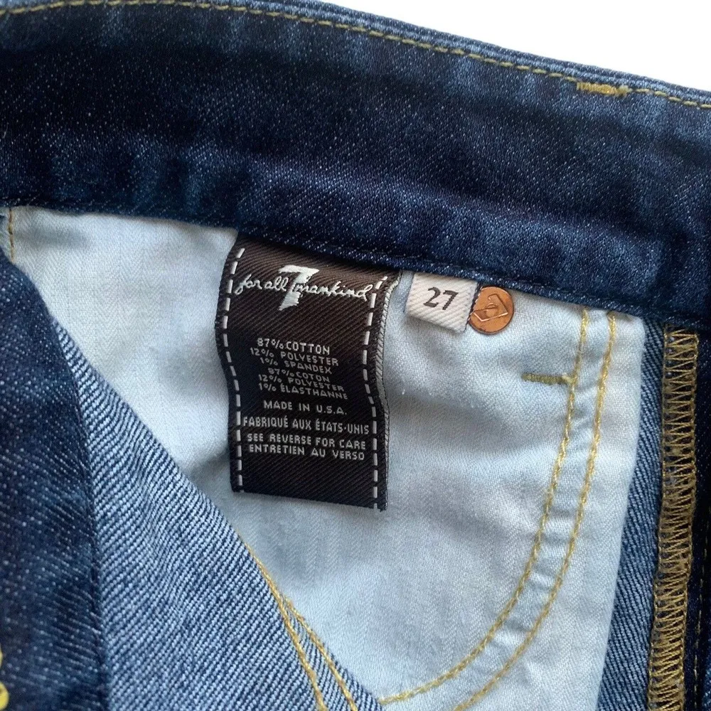 7 For All Mankind Jeans Womens Size 28 A Pocket Boot Flare Dark Wash Stretch USA - Image 7