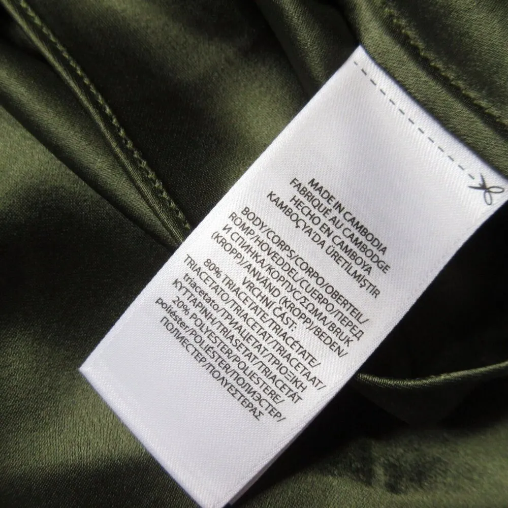 NWT Polo Ralph Lauren Satin Slip Midi in Green Pull - Image 3