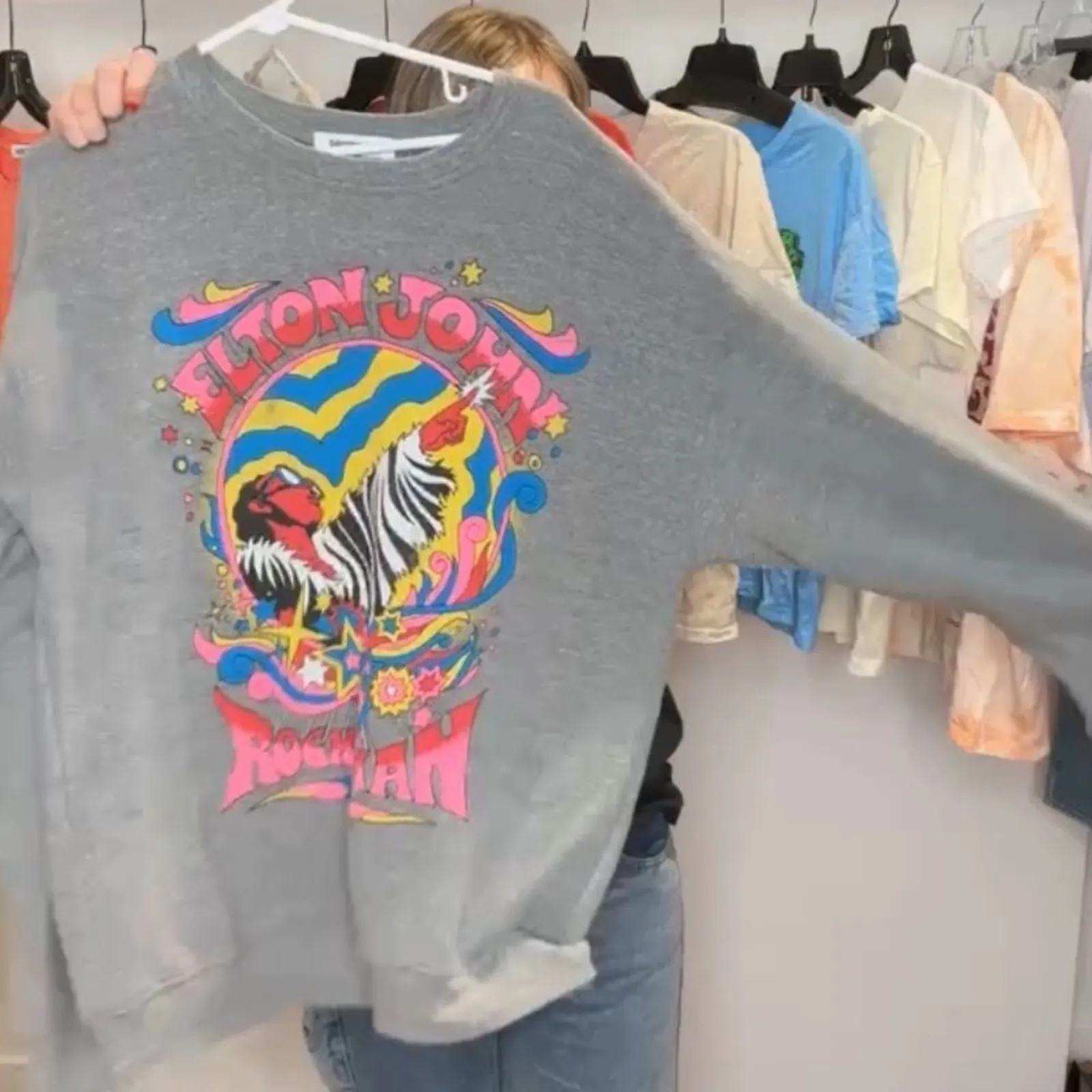 DAYDREAMER Elton John Rocket Man BF Crew Neck Sweatshirt, New with Tag $136 - Image 13