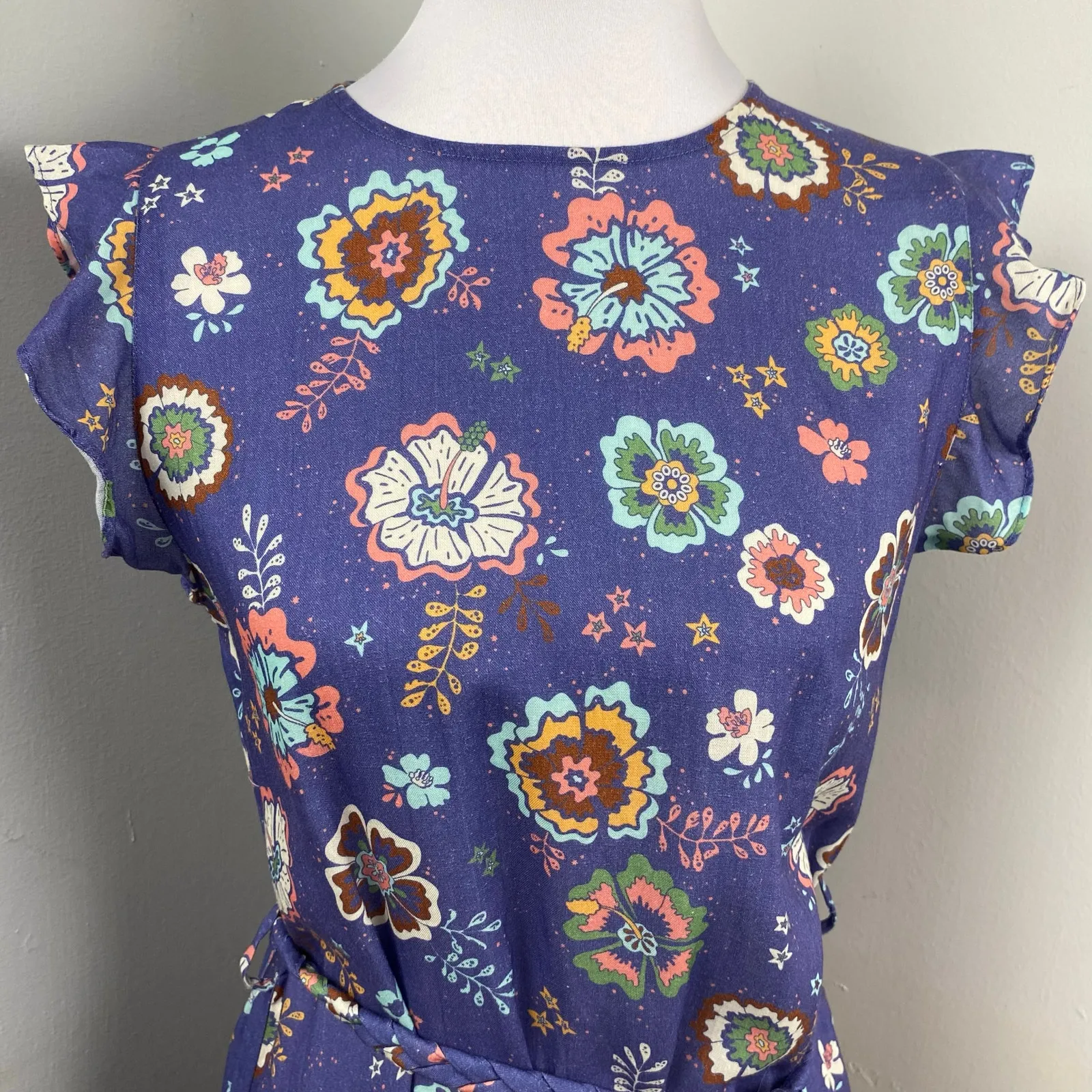 Marine Layer Laney Mini Dress in Marlin Hibiscus Floral Small - Image 5